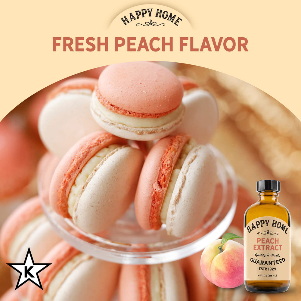 Happy Home peach flavor blended into icing on spatula, adds natural peach taste