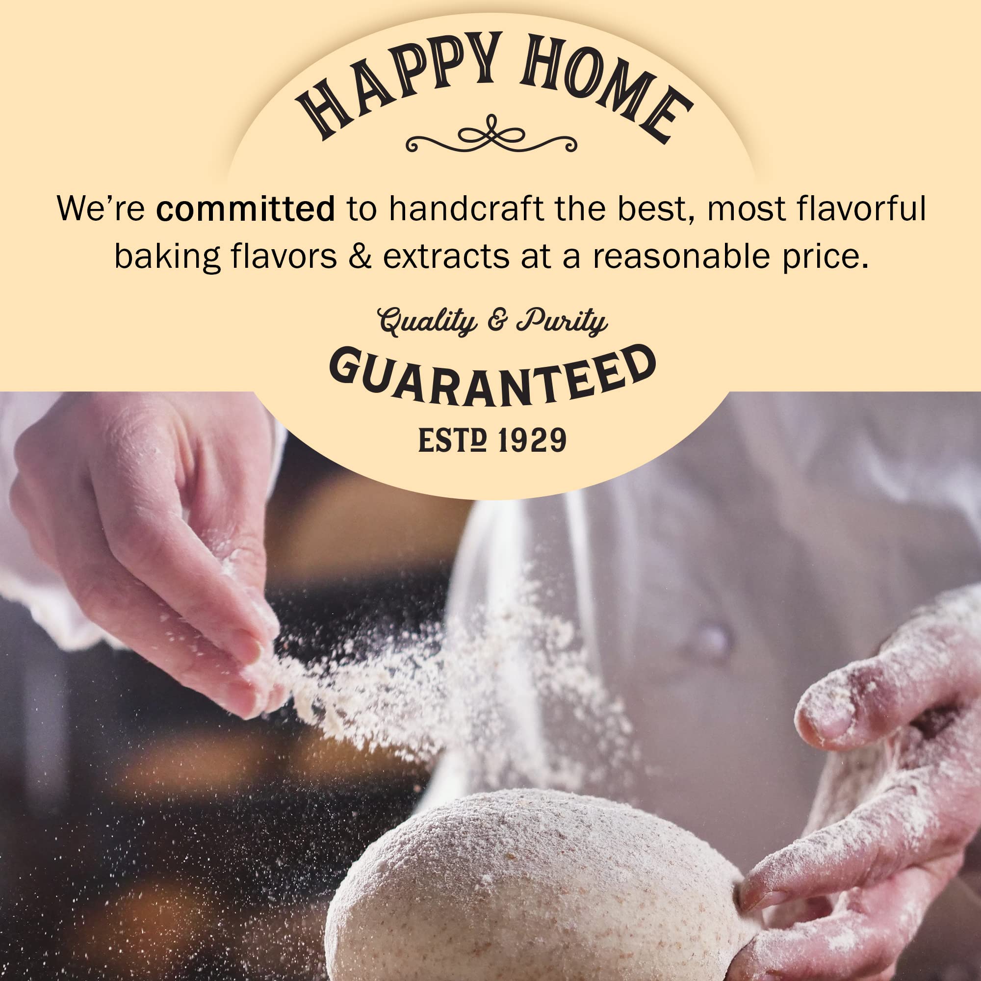 Happy Home label showing Certified Kosher emblem to reassure dietary suitability benefit