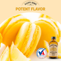 Happy Home extract drops falling from bottle to measure concentrated flavor benefit