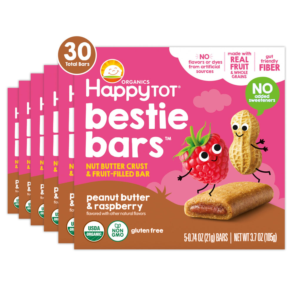 HAPPYTOT front packaging showing organic six-box bundle and convenience