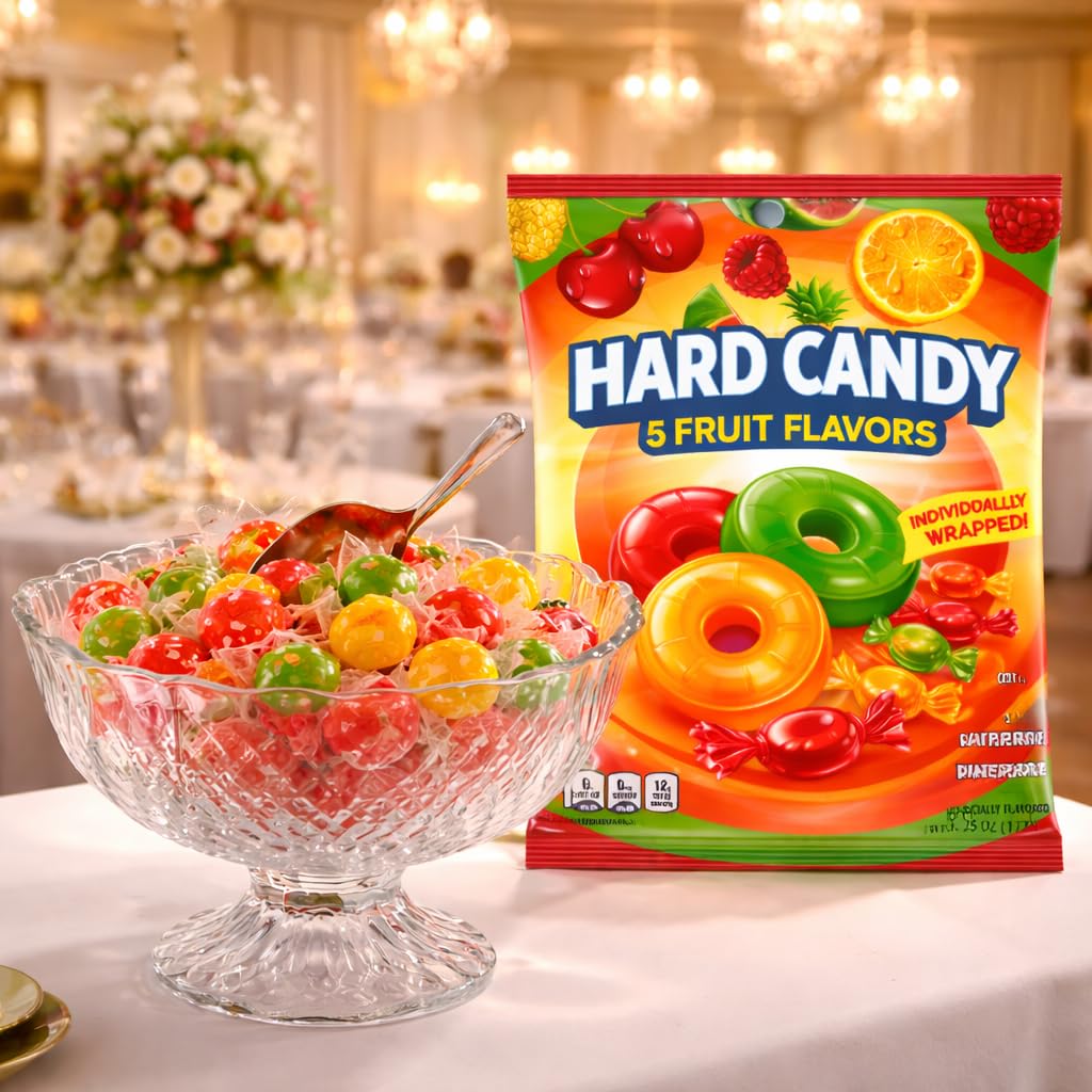 Generic colorful candy bowl display with brand offering cheerful table presentation