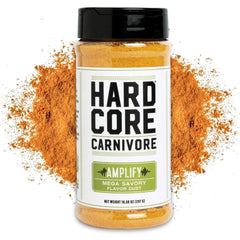 Hardcore Carnivore front shaker showing product and easy pour benefit