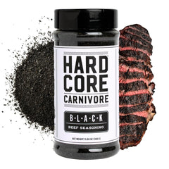 Hardcore Carnivore front packaging showing bold label and 13 oz shaker benefit: clear identification