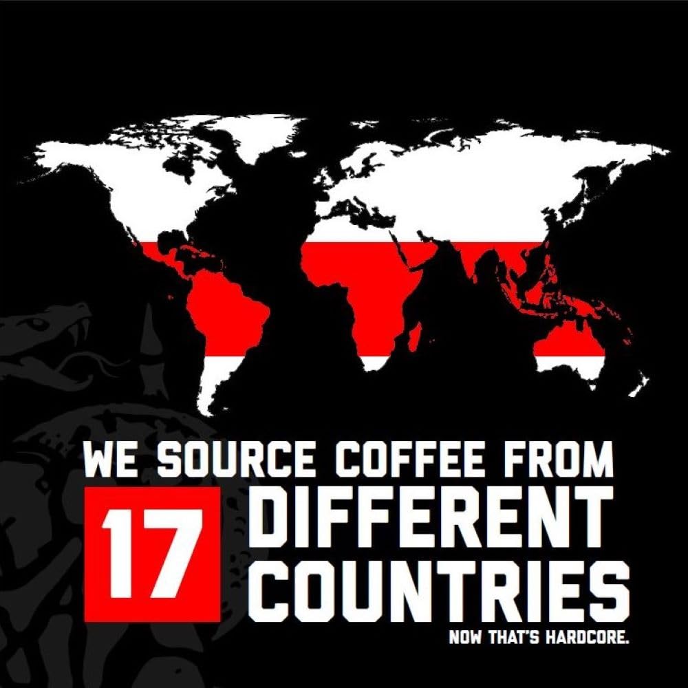 Hardcore Coffee bag label detail highlighting organic and kosher certifications