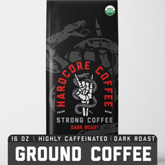 Hardcore Coffee brewed in pour-over setup delivering strong, aromatic cup