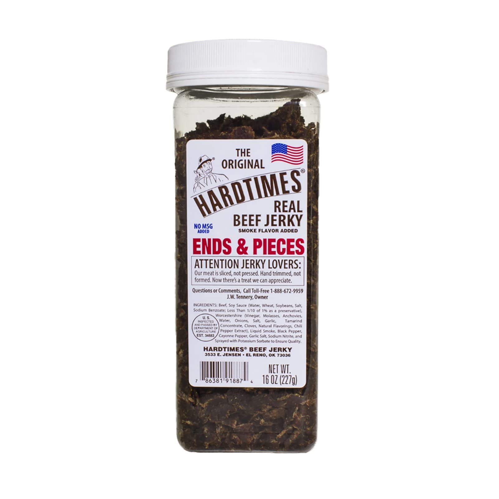 hardtimes jar front view showing original flavor label and resealable lid for convenience