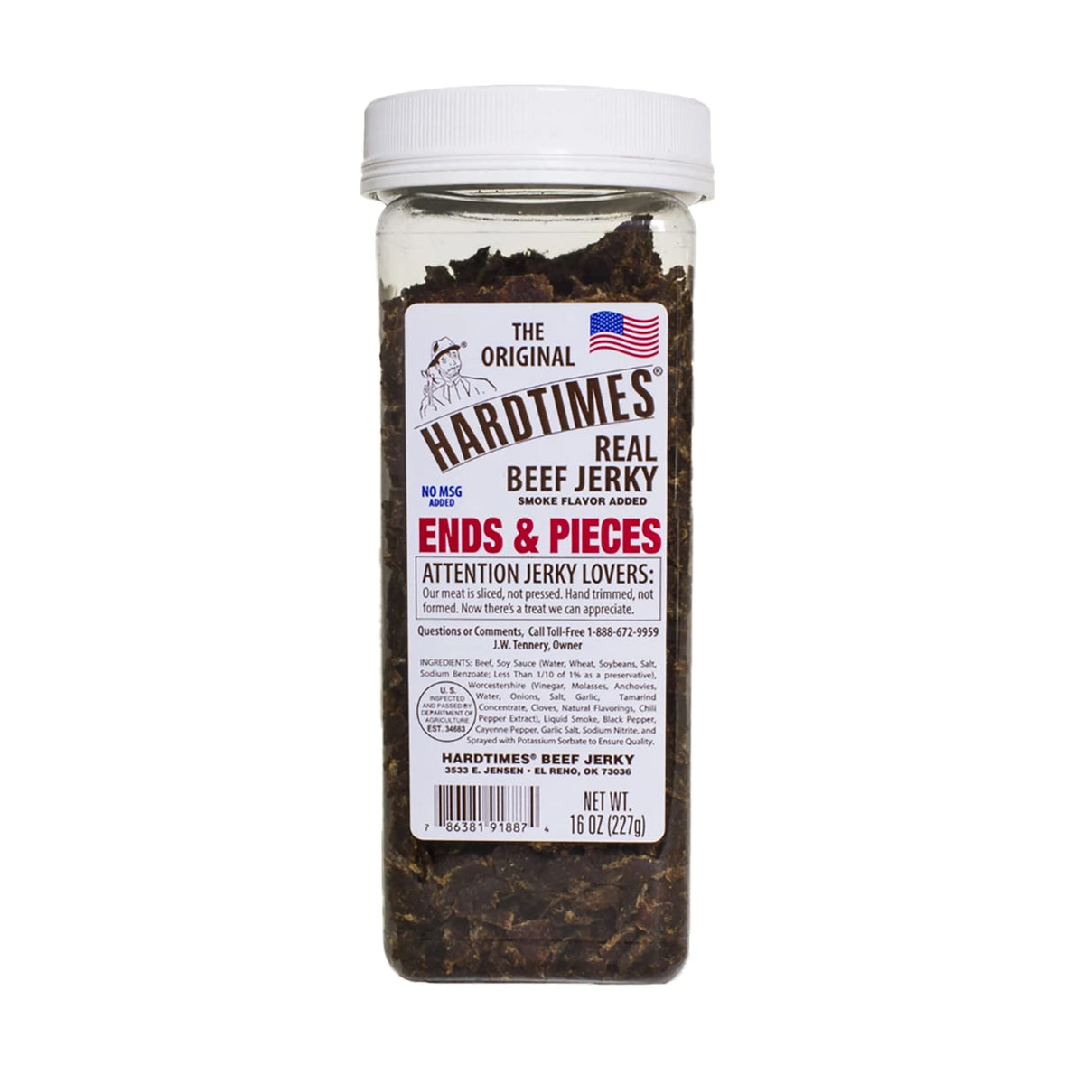 hardtimes jar front view showing original flavor label and resealable lid for convenience