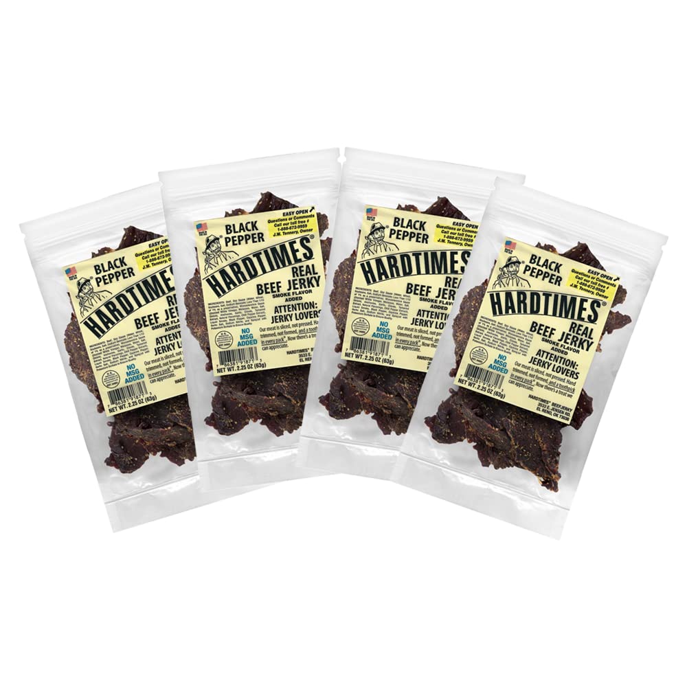 Hardtimes front packaging showing black pepper flavor and bold branding, highlights tasty convenience