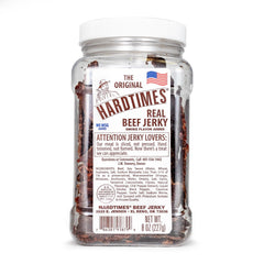 hardtimes front jar showing label and resealable lid, highlights freshness