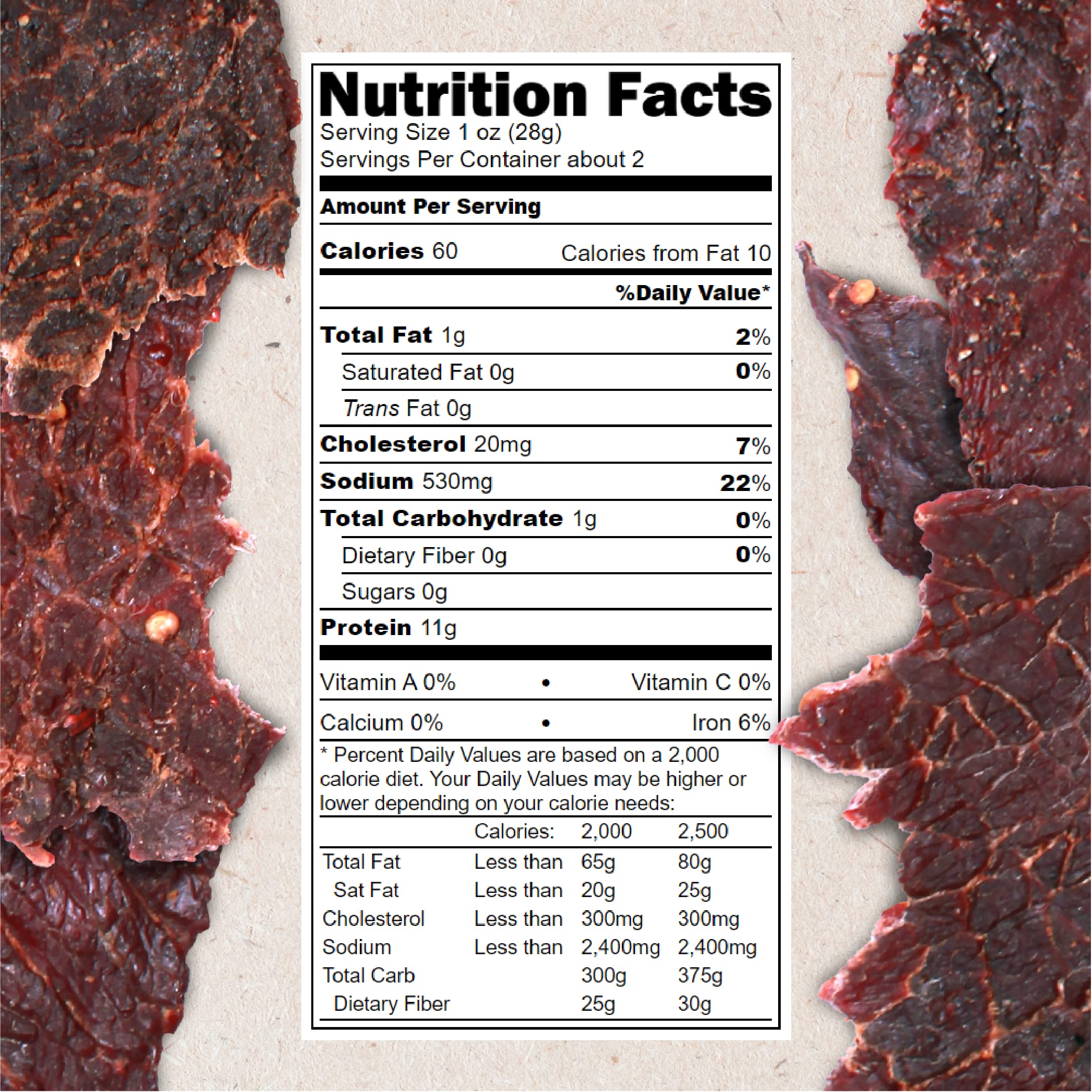 Hardtimes close-up of sliced jerky texture showing chewy whole-muscle quality and seasoned surface