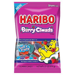 Haribo Berry Clouds front of package showing cloud shapes and berry flavors