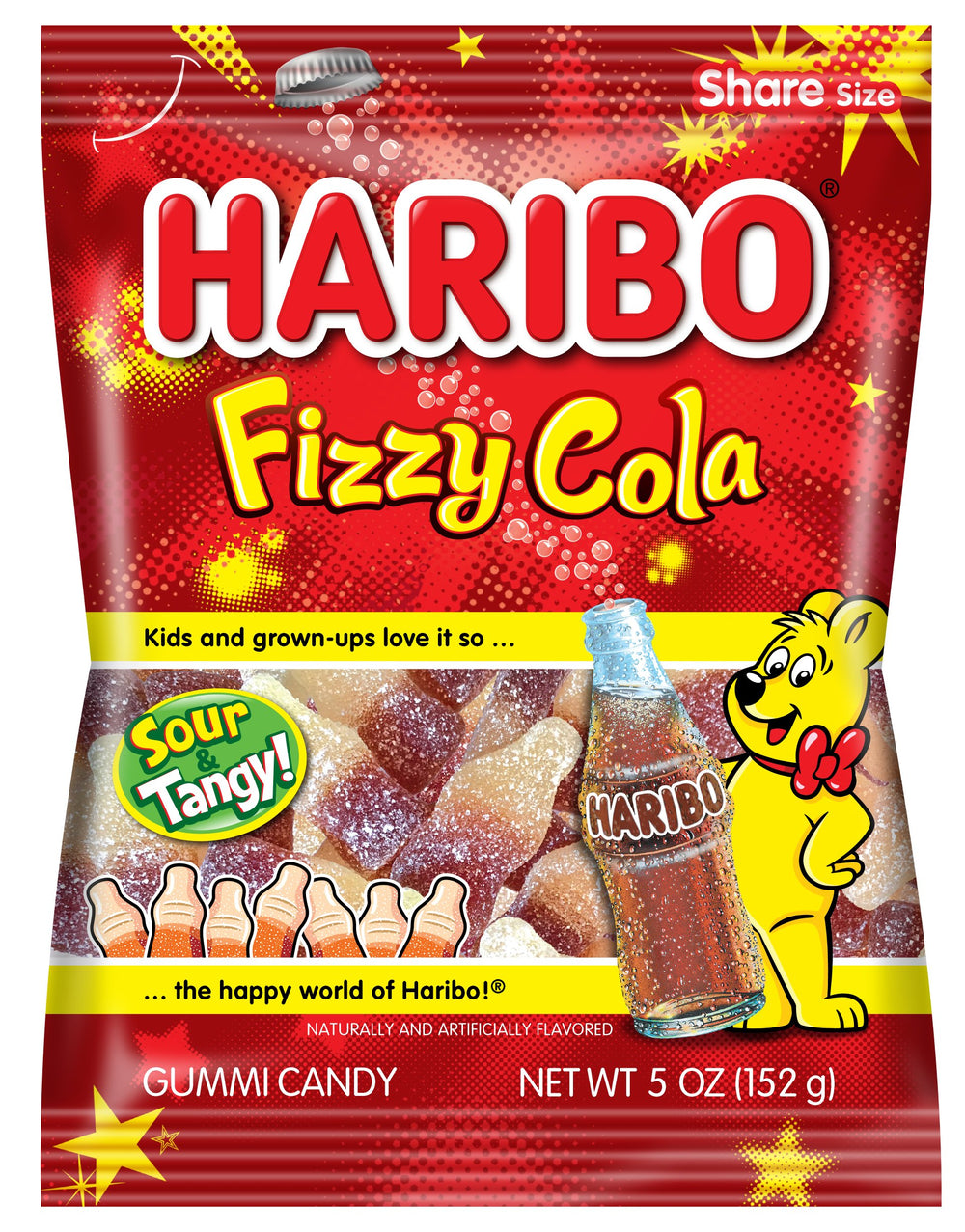 Haribo Fizzy Cola front packaging showing bag and brand, great for gifting