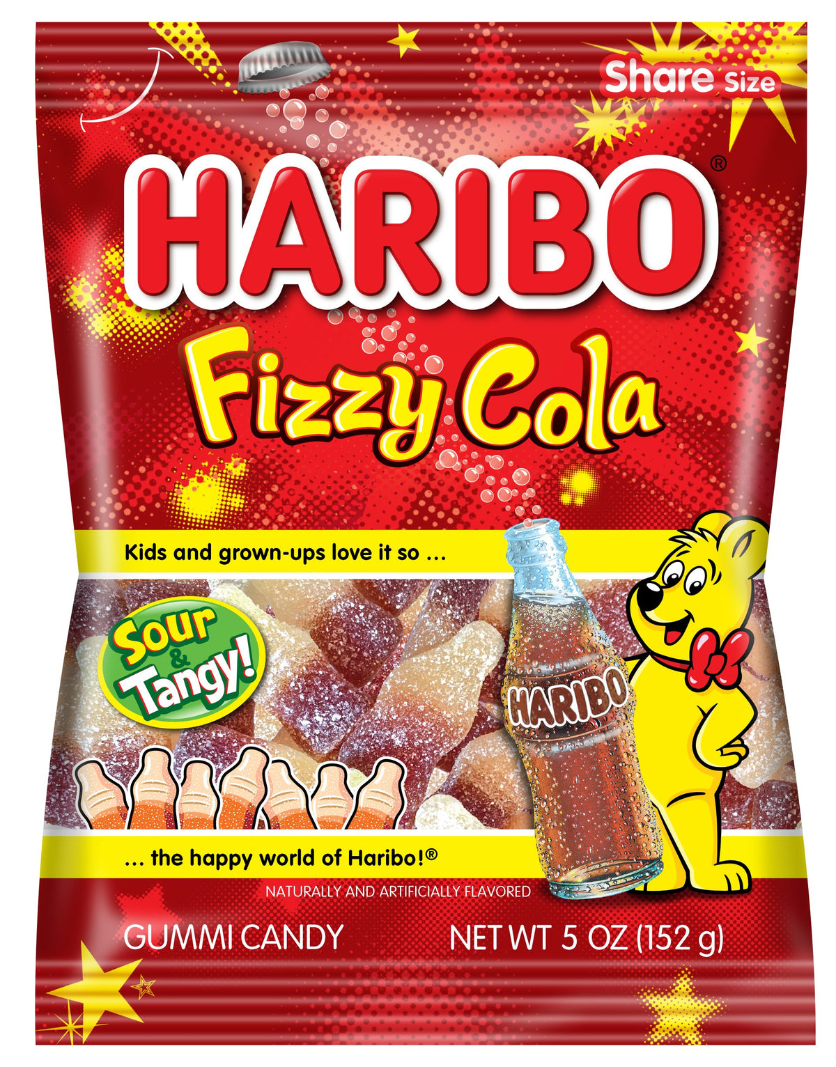 Haribo Fizzy Cola front packaging showing bag and brand, great for gifting