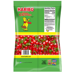 HARIBO Happy Cherries close-up of gummy texture highlighting soft chewability benefit