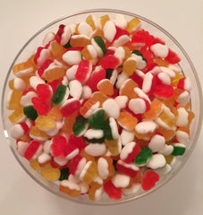 HARIBO bowl of Mini Rainbow Frogs on table, ideal for parties and sharing