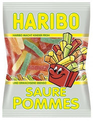 Haribo Saure Pommes front pack showing two 200g bags and resealable benefit