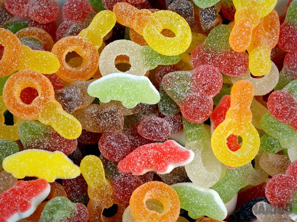 HARIBO Tangfastics close-up of sugar-coated gummies highlighting tangy texture and chew