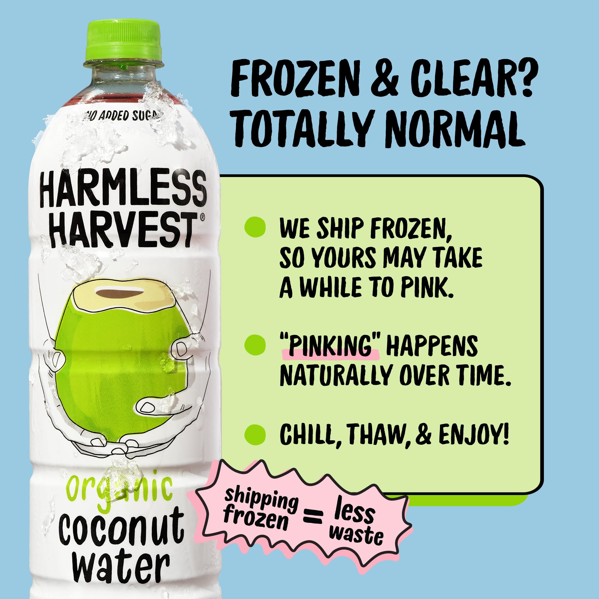 Harmless Harvest nutrition label close-up showing organic ingredients and electrolyte content