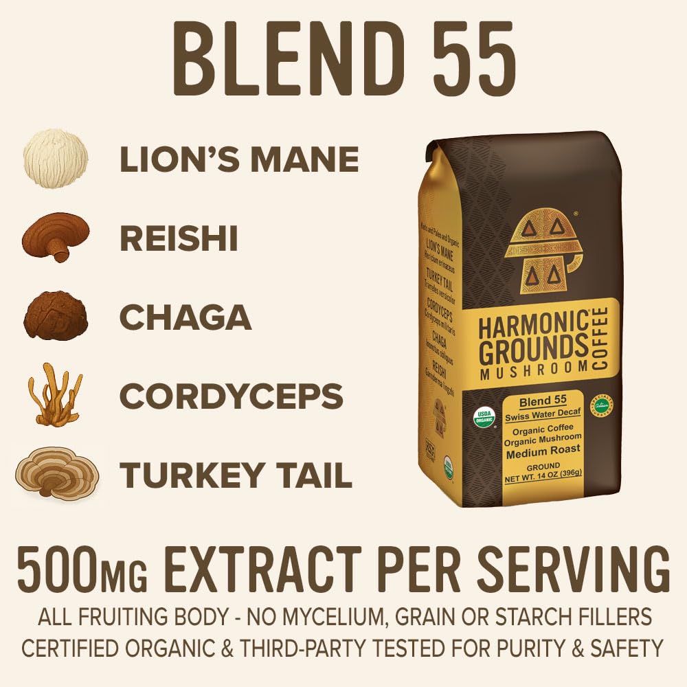 Harmonic Grounds roasted beans close-up showing medium roast color and texture for flavor