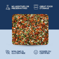 Harmony House rehydrated vegetables in a bowl demonstrating tender texture and versatility
