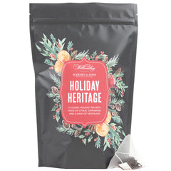 Harney & Sons front packaging showing festive blend and inviting seasonal aroma