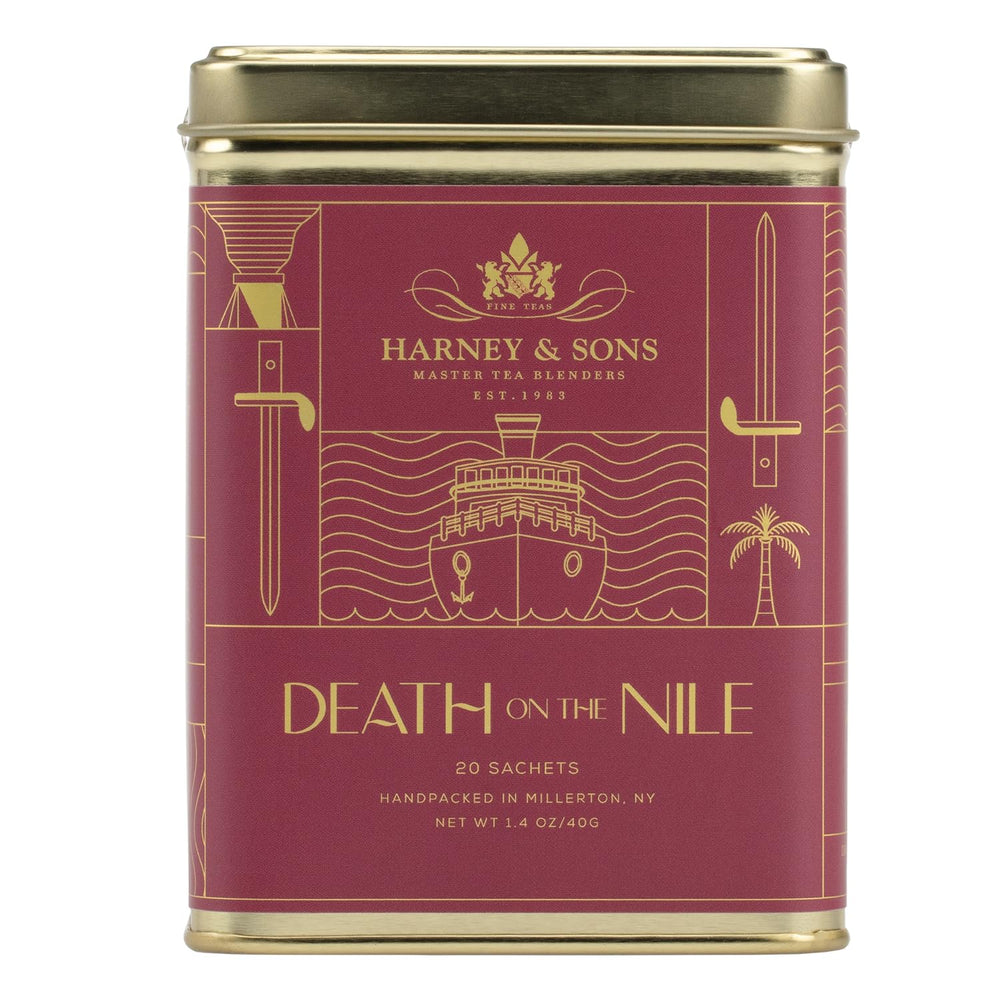 Harney & Sons tin front showing label and stylish gift packaging benefit clarity