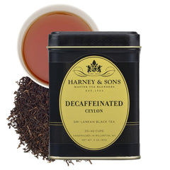 Harney & Sons tin front view showing label and decorative design, ideal for gifting