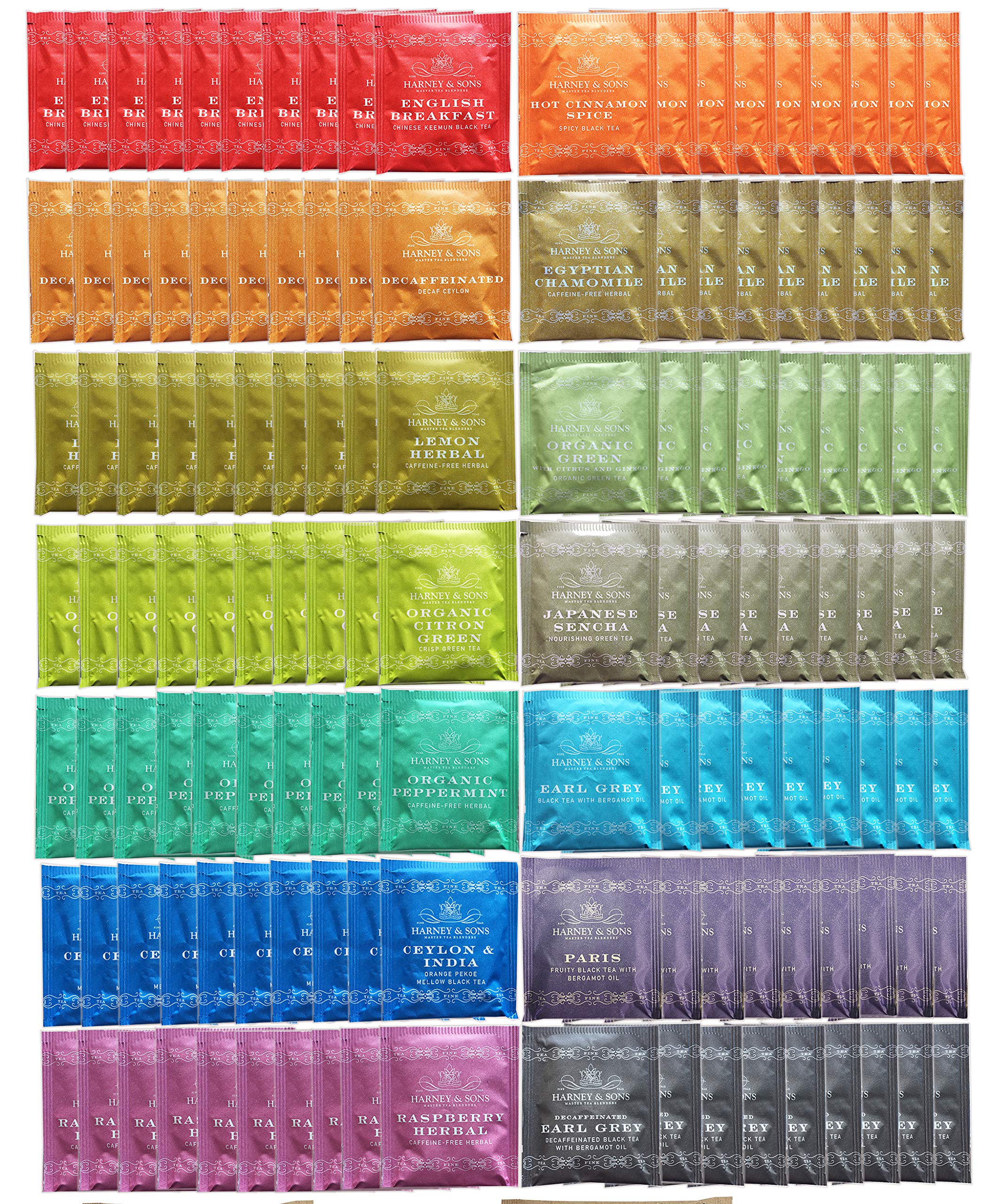 Harney & Sons front packaging showing variety and bulk for offices