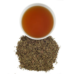 Harney & Sons loose peppermint leaves close-up highlighting fresh aroma and flavor
