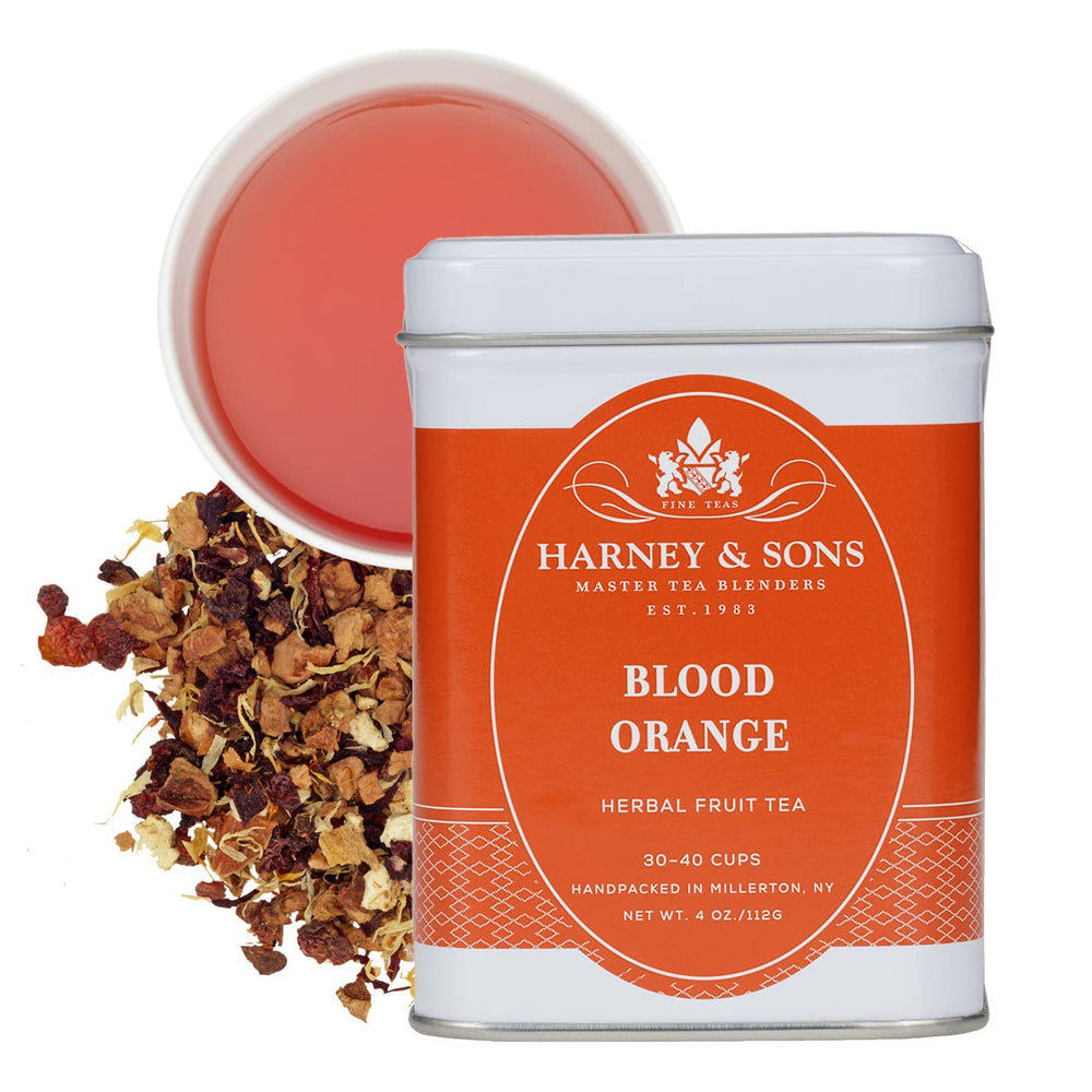 Harney & Sons decorative tin front view shows packaging and convenient storage benefit