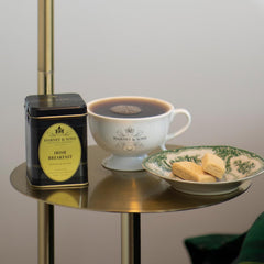Harney & Sons brewed hot cup demonstrating full-bodied color and warming benefit