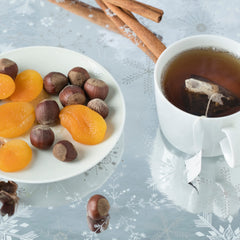 Harney & Sons brewed cup in a kitchen setting showing warm serving enjoyment