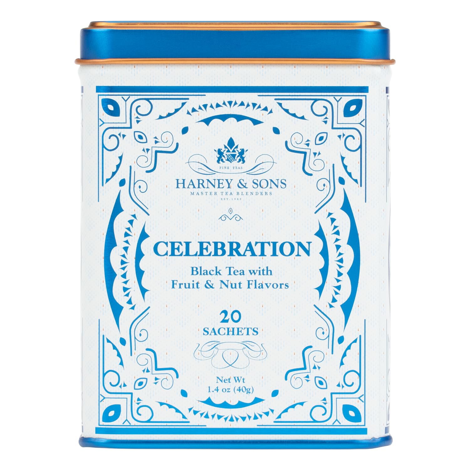 Harney & Sons front tin view showing festive packaging and gifting appeal