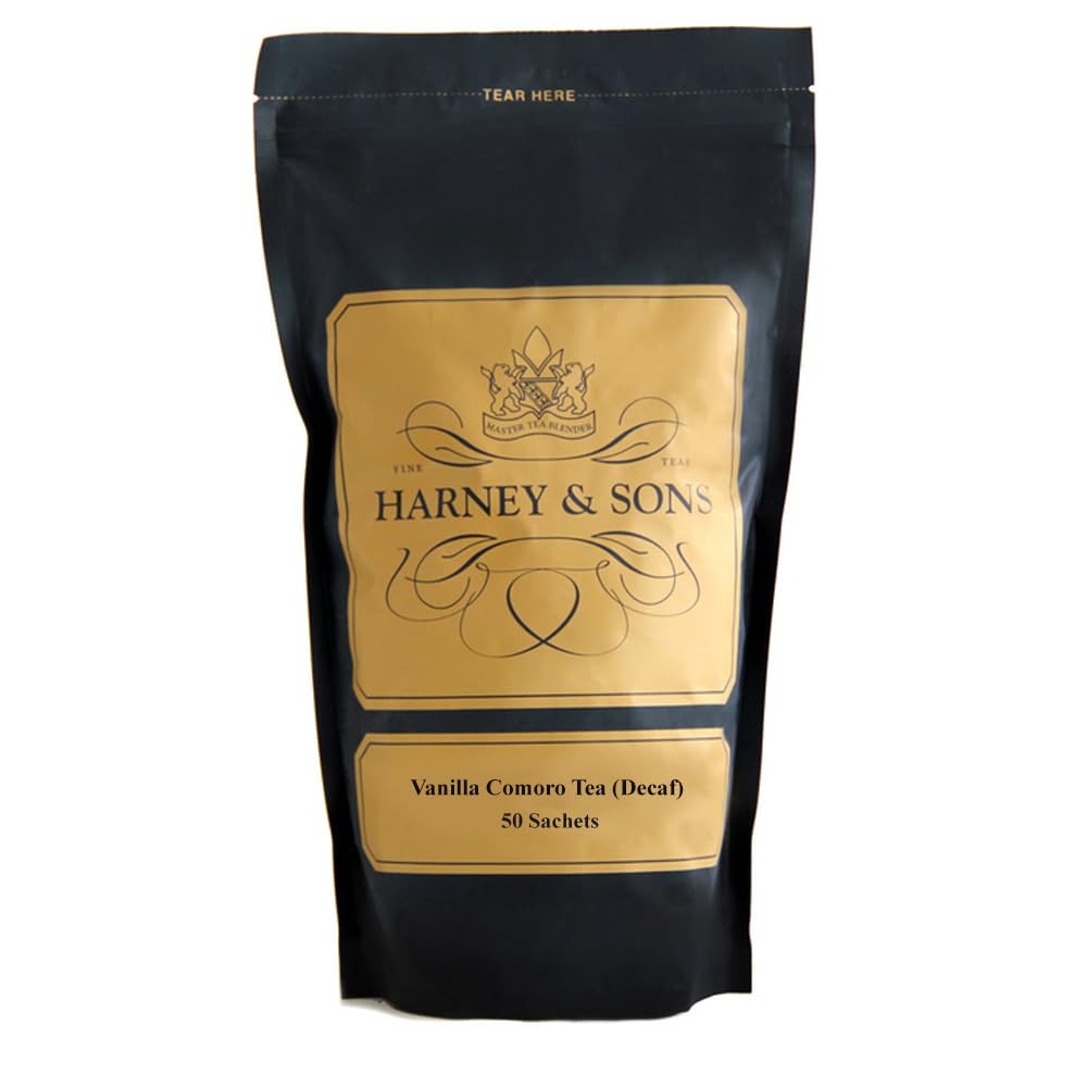 Harney & Sons front packaging showing resealable bag and brand benefit