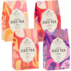 Harney & Sons front pack shot showing four iced tea cartons and variety