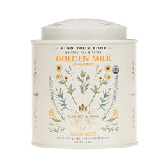 Harney & Sons tin front view showing label and size, perfect for gifting