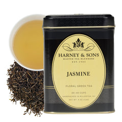 Harney & Sons decorative 4 oz tin showing product label and packaging benefit