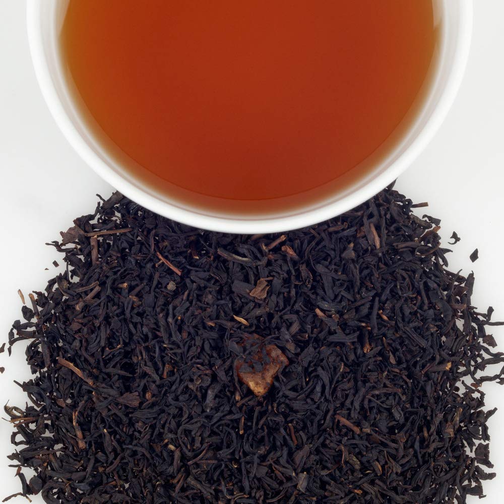 Harney & Sons loose leaf closeup with mango pieces highlighting aroma and texture