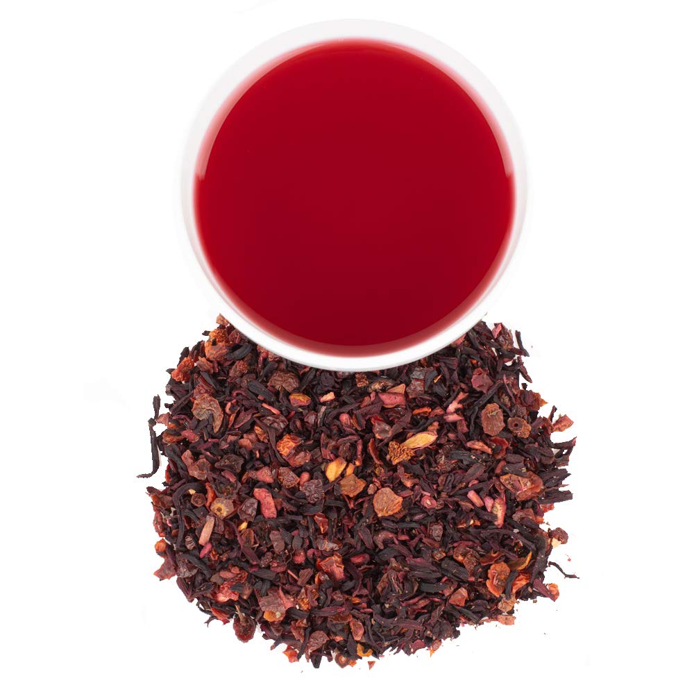 Harney & Sons loose leaf close-up revealing fruit and mint pieces for vibrant flavor