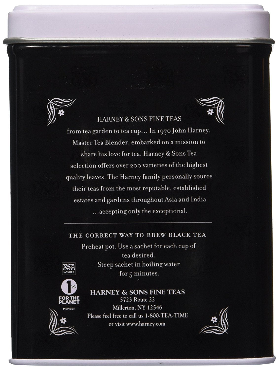 Harney & Sons sachet closeup highlighting single-serve sachet freshness and easy brewing