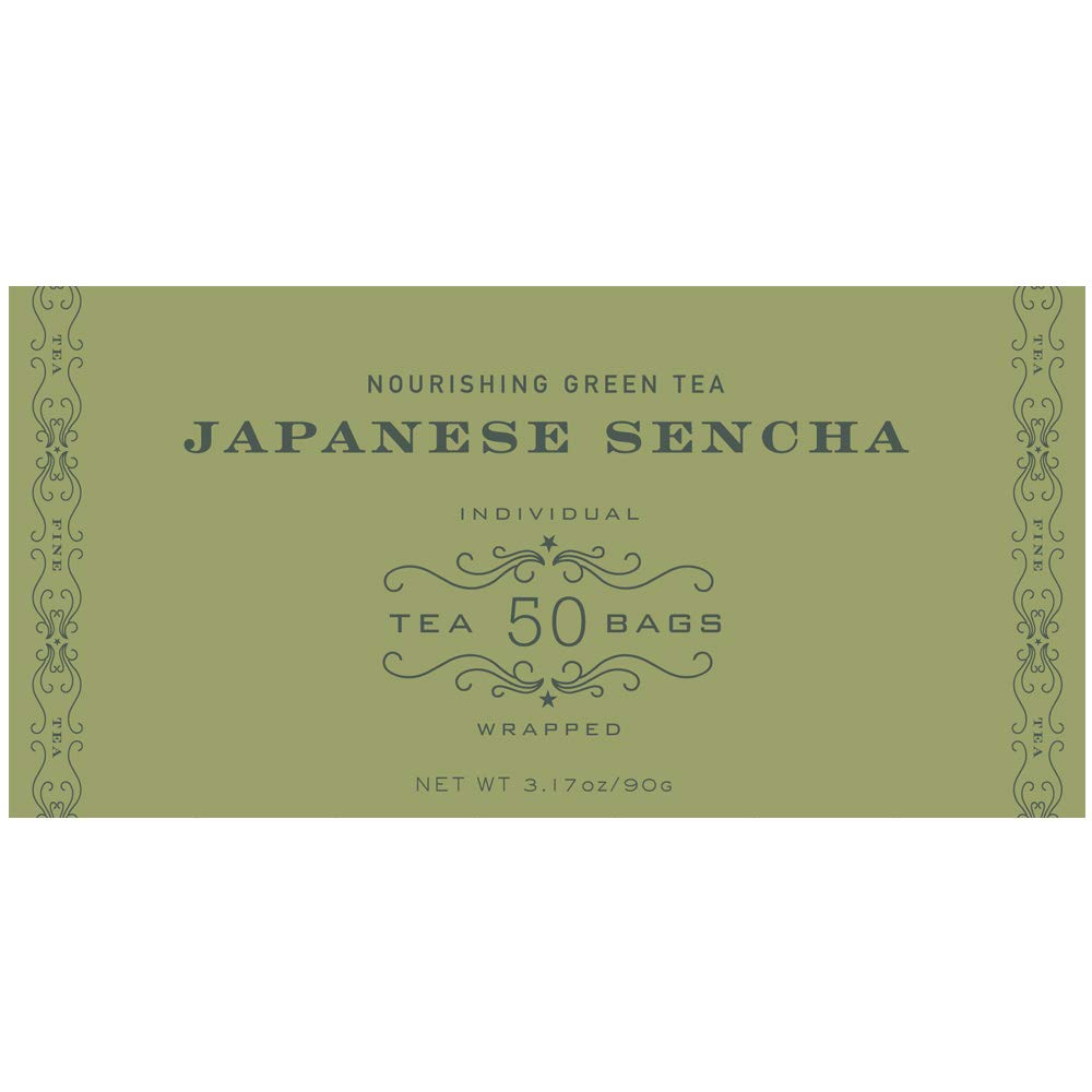 Harney & Sons close-up of individually wrapped sencha tea bag and freshness
