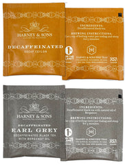 Harney & Sons tea bag close-up with wrapper detail for freshness