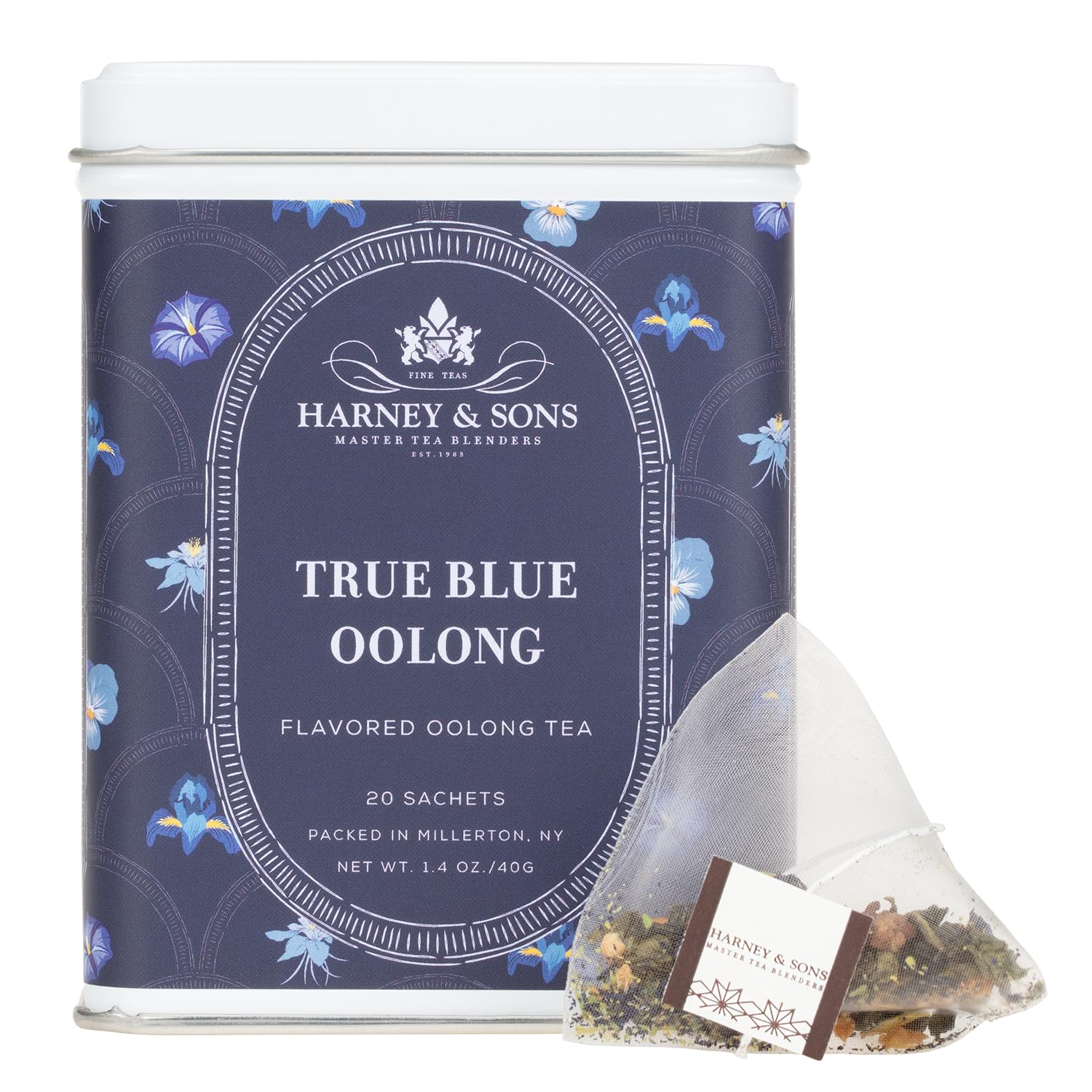 Harney & Sons pyramid sachet closeup highlighting leaf expansion and richer brew