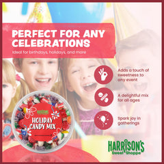 HARRISON'S candies in a glass bowl displayed for parties and buffet decoration