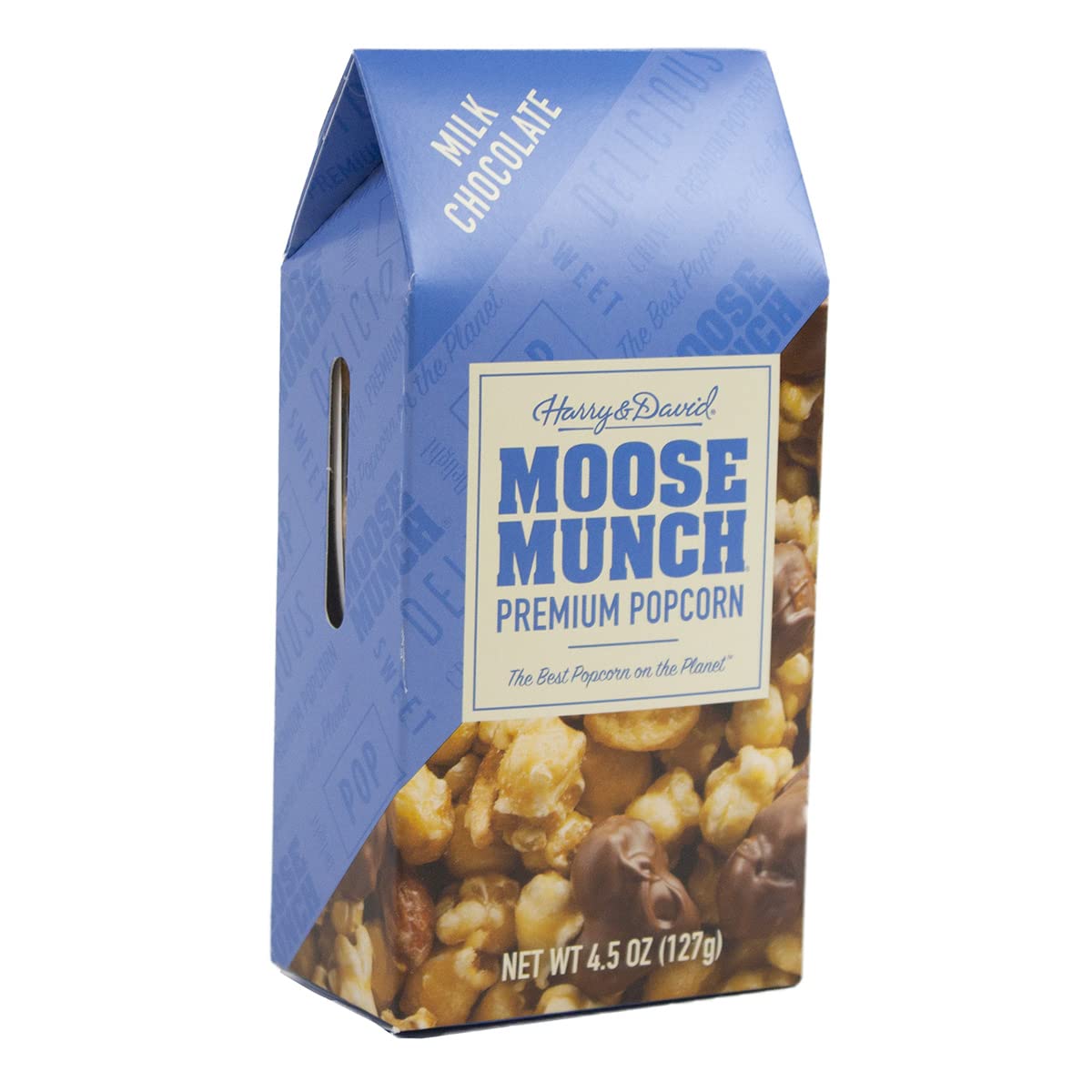 Harry & David front packaging showing milk chocolate Moose Munch, perfect for gifting
