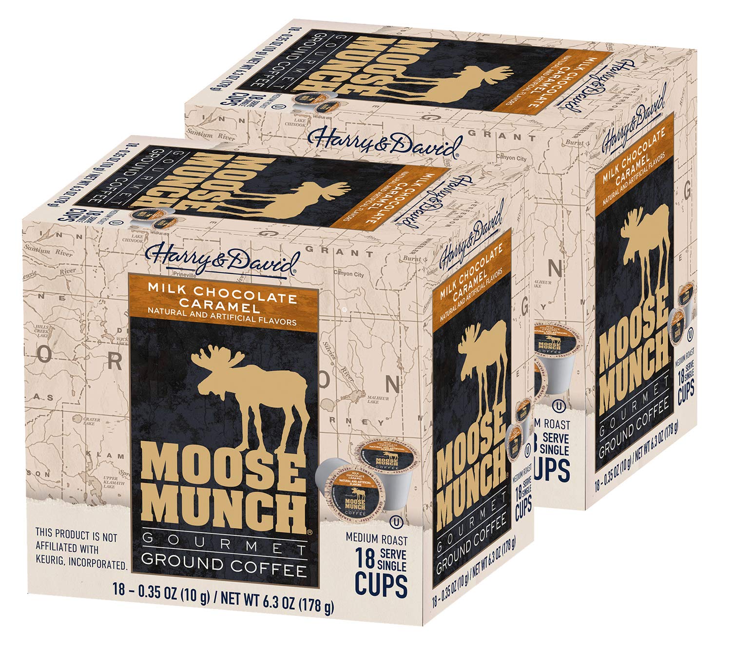 Harry & David close-up of single Moose Munch cup highlighting pod design and quality