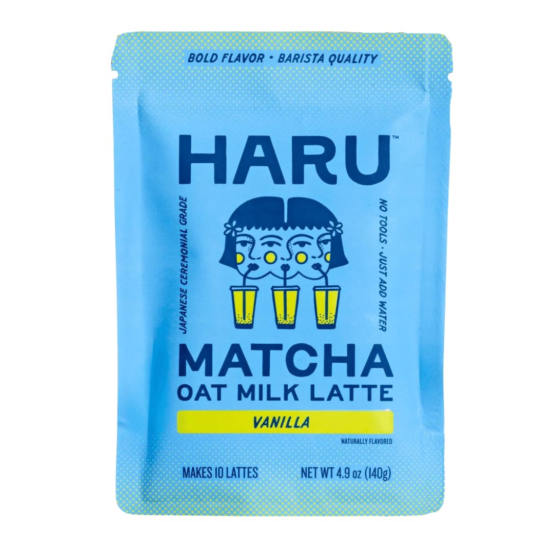 Haru Matcha front packaging showing two-pack and product benefits for quick use