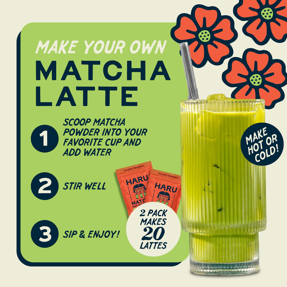 Haru Matcha powder close-up highlighting fine ceremonial-grade texture and vibrant color