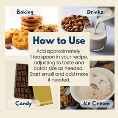Harvest Moon Delights bottle beside baking ingredients illustrating recipe use