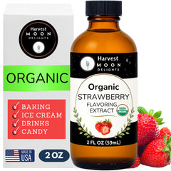 Harvest Moon Delights front label showing product identity and organic claim benefits